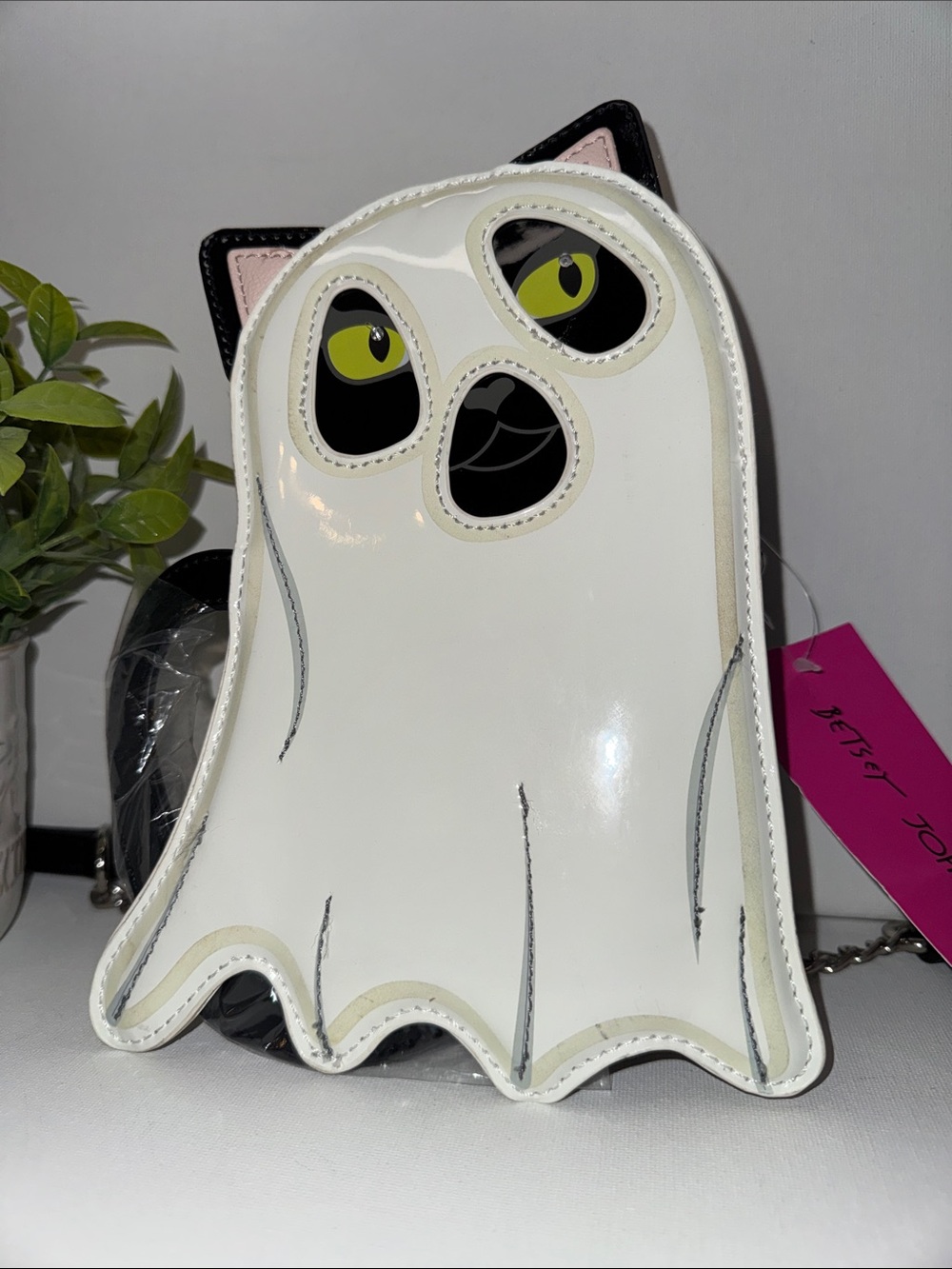Betsey Johnson XOGHOST Glow In The Dark Ghost Cat Crossbody Bag